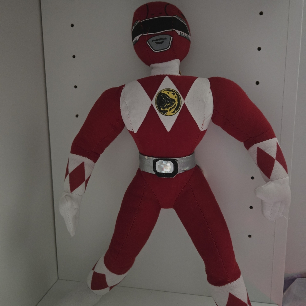 Vintage 1994 Red POWER RANGERS 10" Mighty Morphin Stuffed Toy Plush Figure
